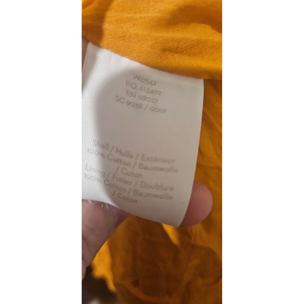 Boden Judith Dress 12R Ochre Yellow Cotton Poplin Scallop Pockets Fit Flare - Picture 6 of 8